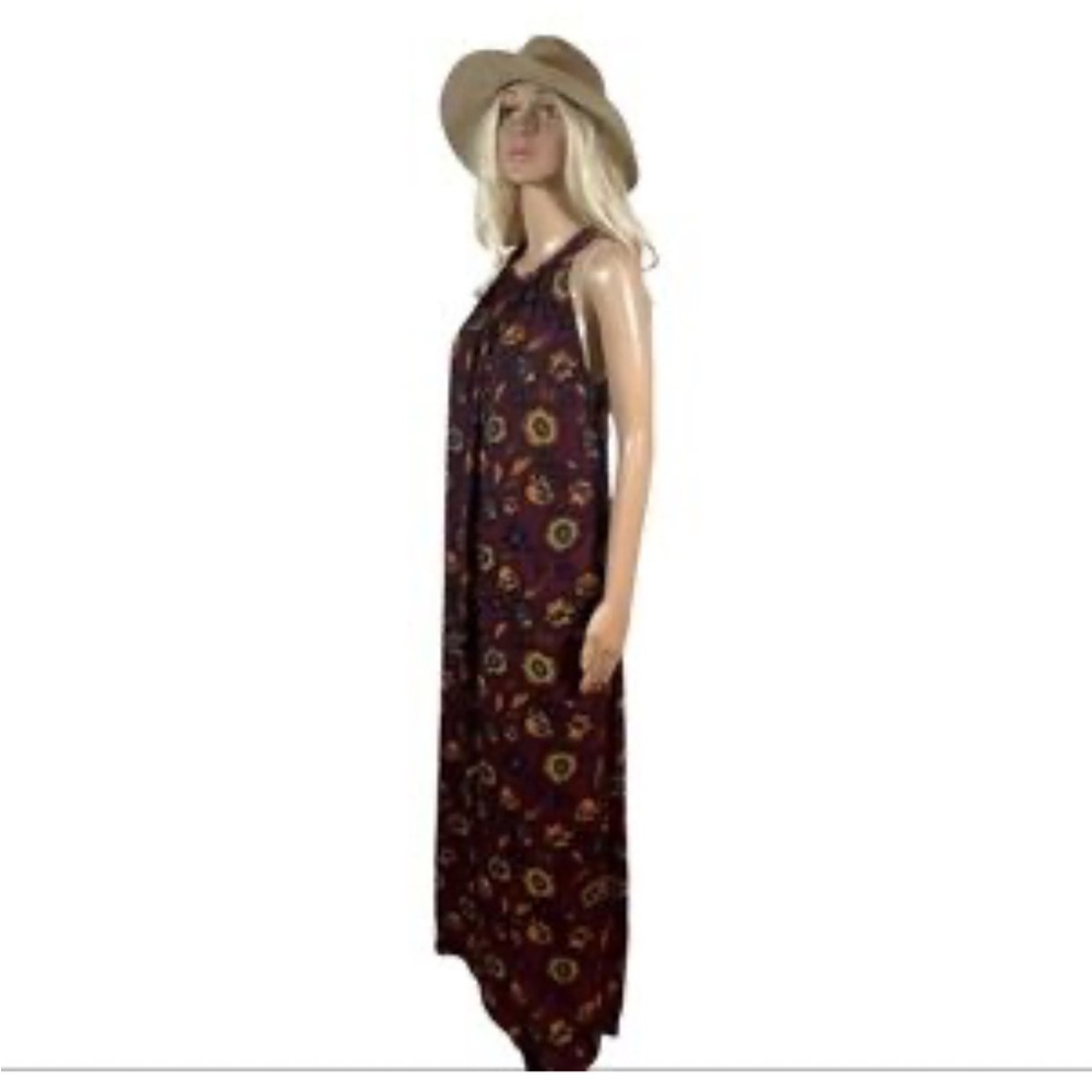 Everly Floral Maxi Dress wine turquoise size Small NWT
